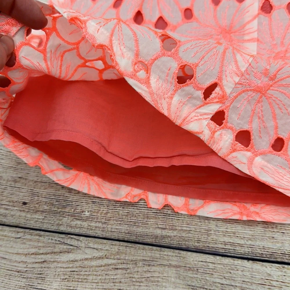 Cat and Jack Pink/Peach Lace Overlay, Flutter Sleeve Dress Size XS (4/5) - Picture 5 of 6